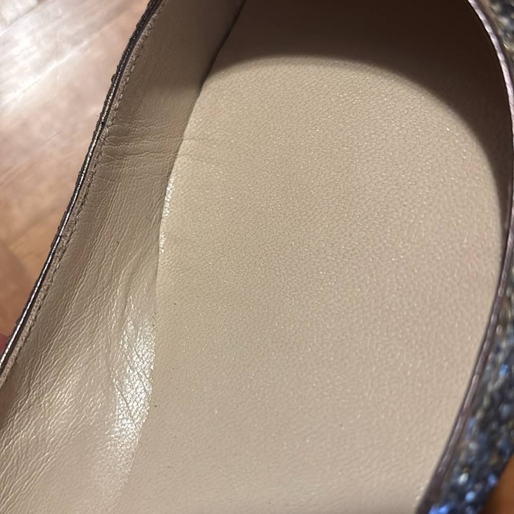 Jimmy Choo Silver Glitter Flats - Picture 8 of 8